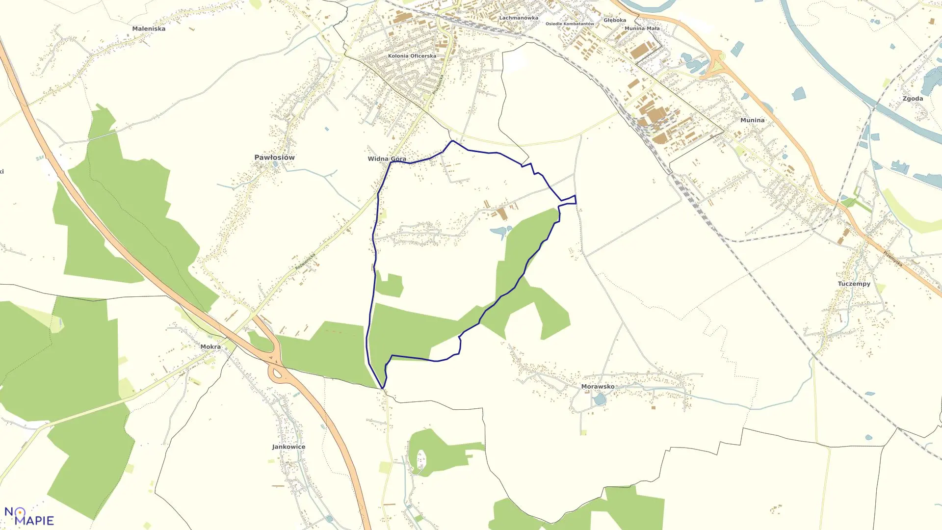 Mapa obrębu KIDAŁOWICE w gminie Pawłosiów